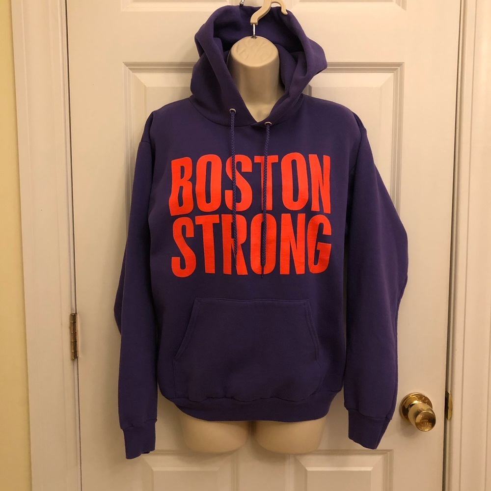 Women’s BOSTON STRONG Purple Hoodie Pullover Small